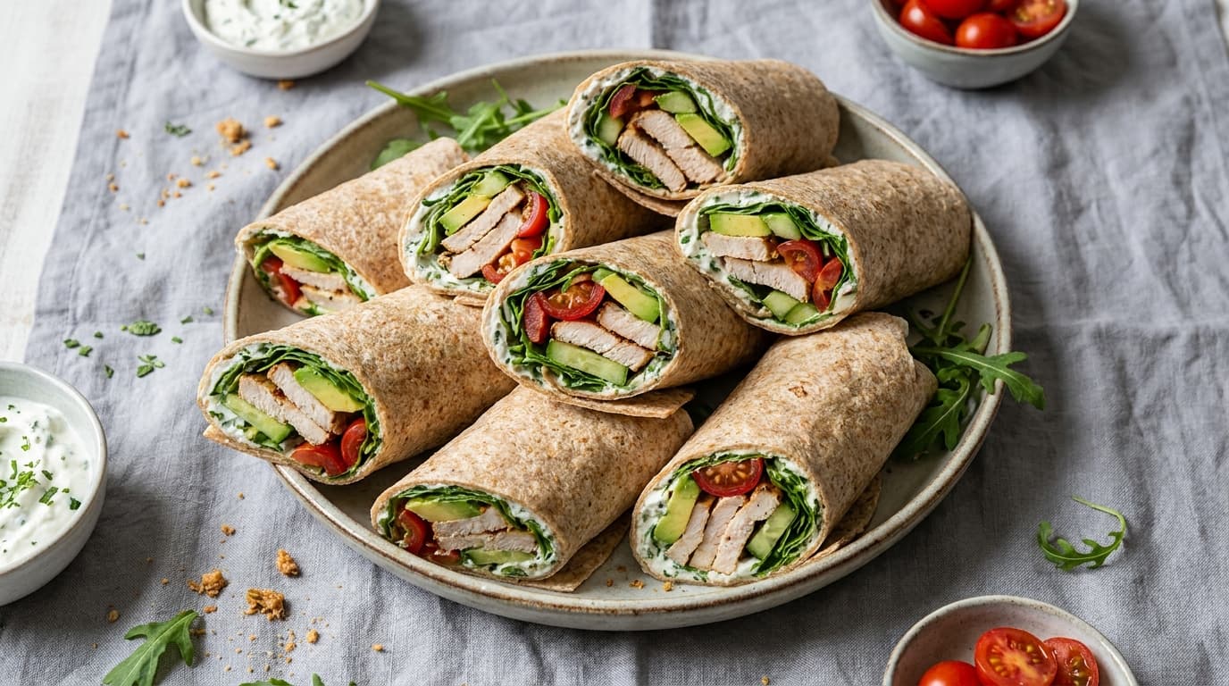 Puten-Wrap mit Kräuterquark