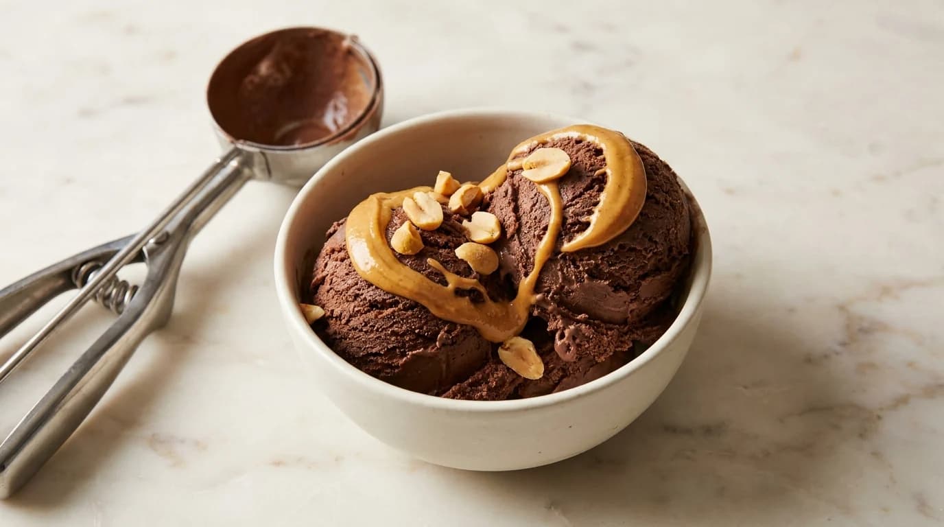 Erdnuss-Schoko-Quark-Eis