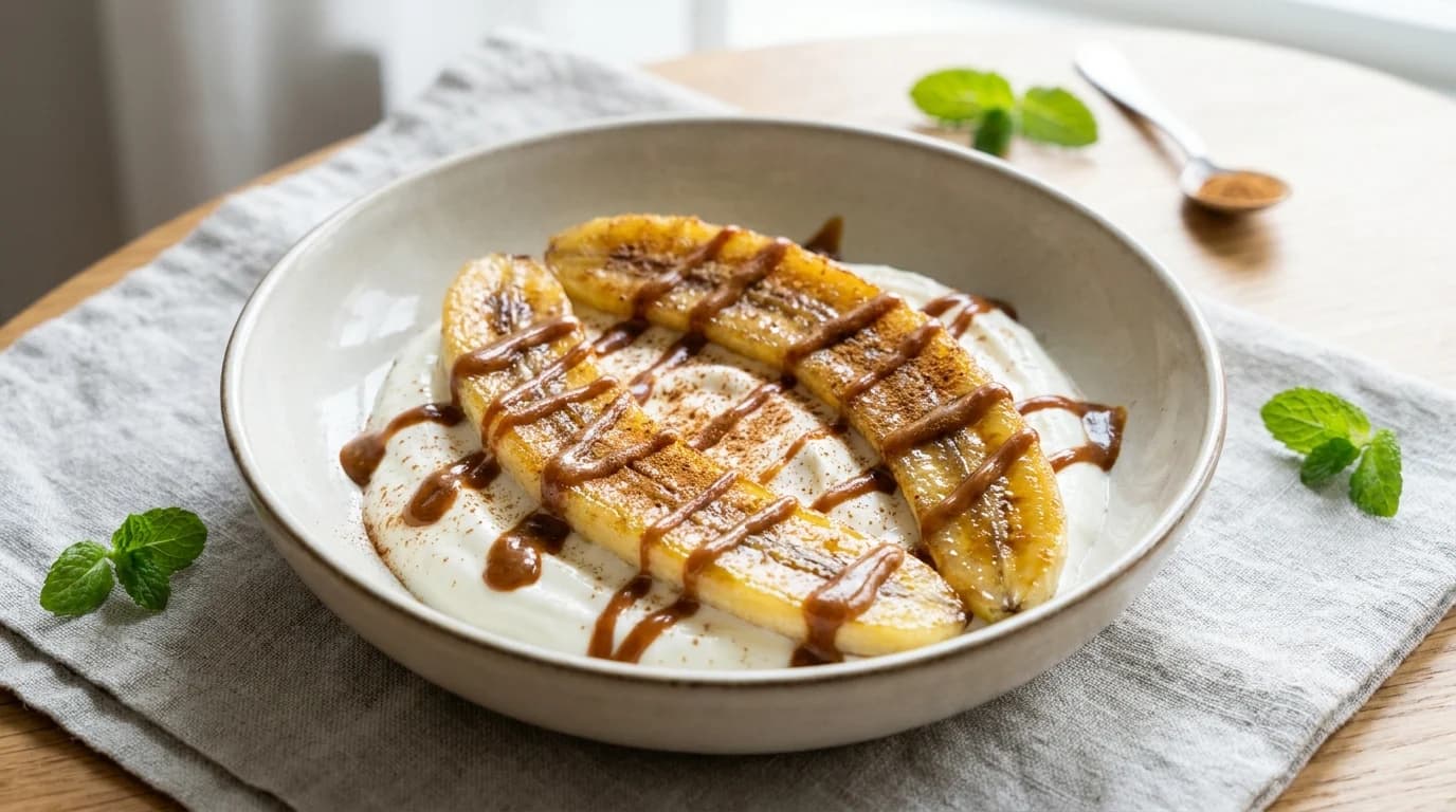 Gebratene Banane mit Erdnuss