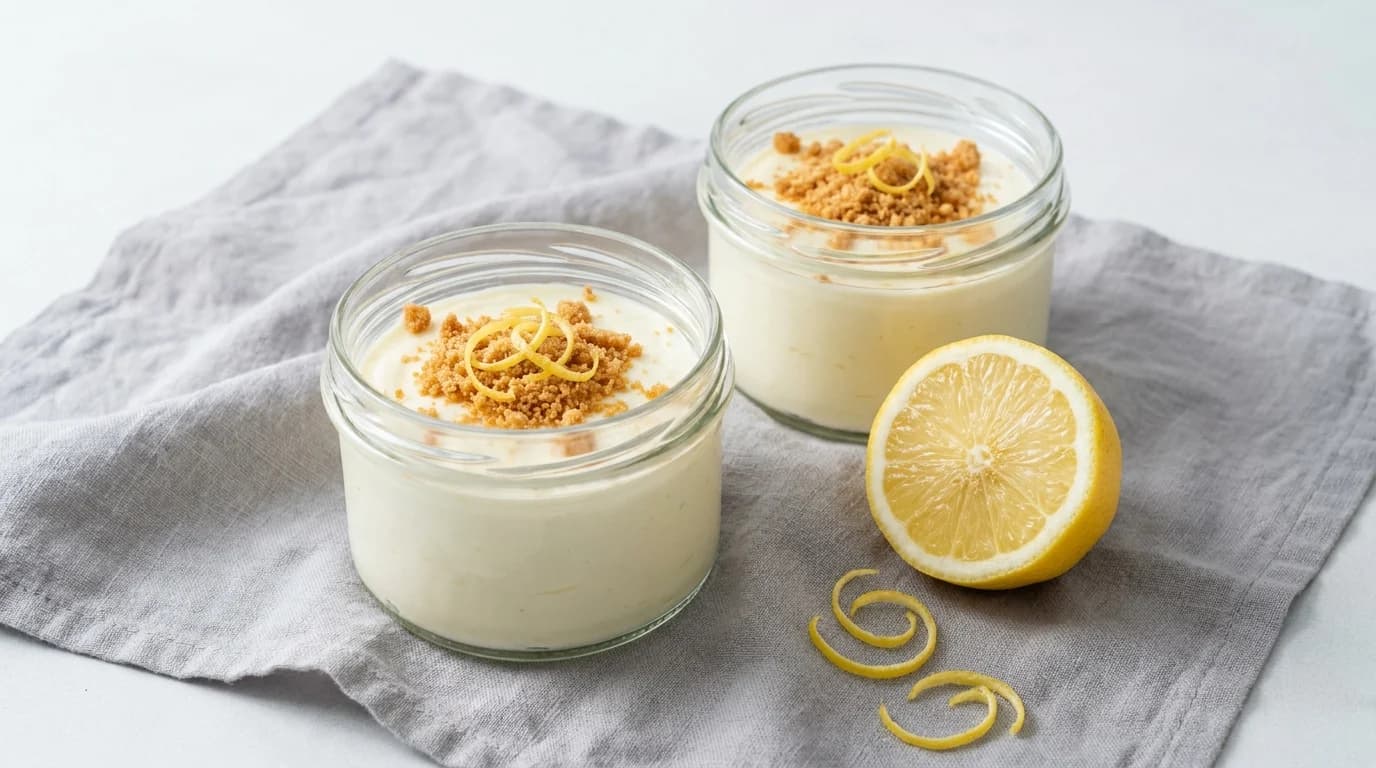 Zitronencreme mit Keksbröseln