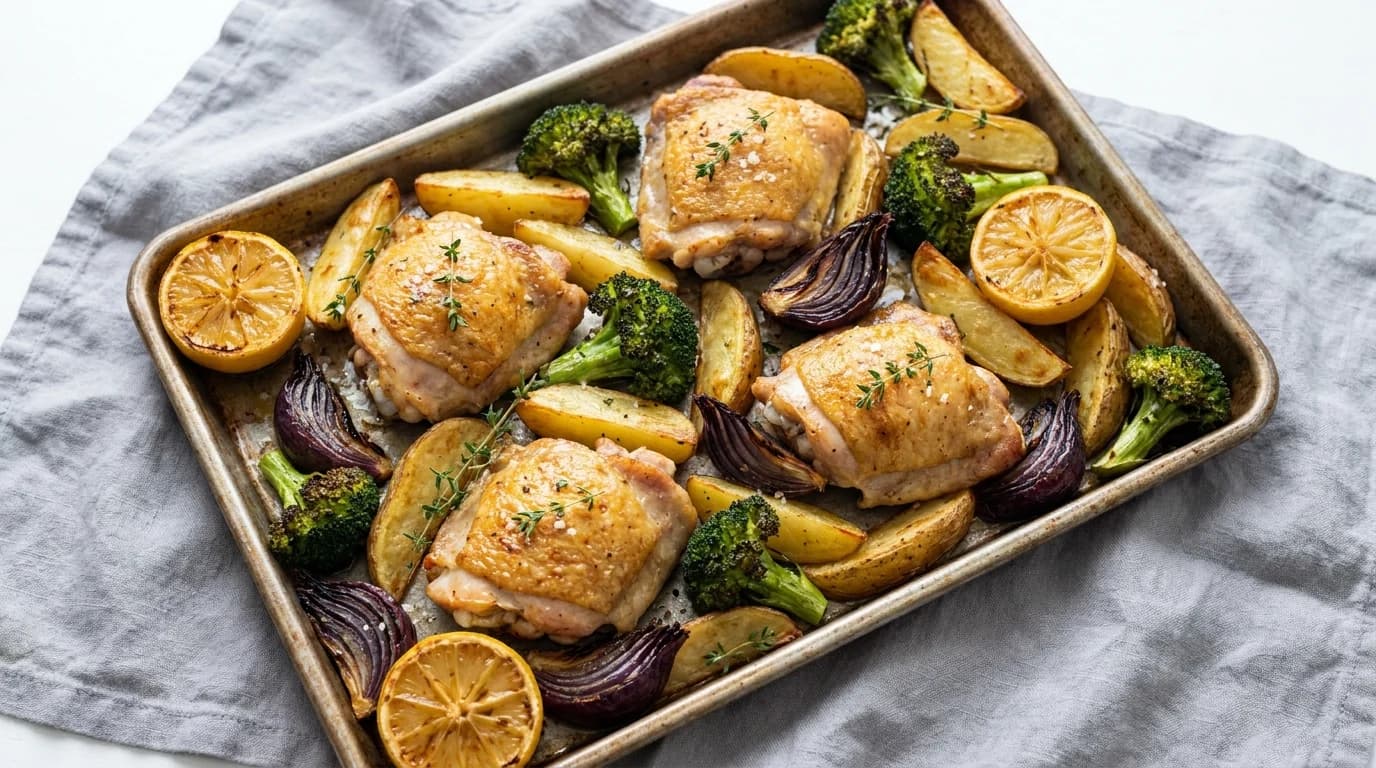 Hähnchenschenkel vom Blech