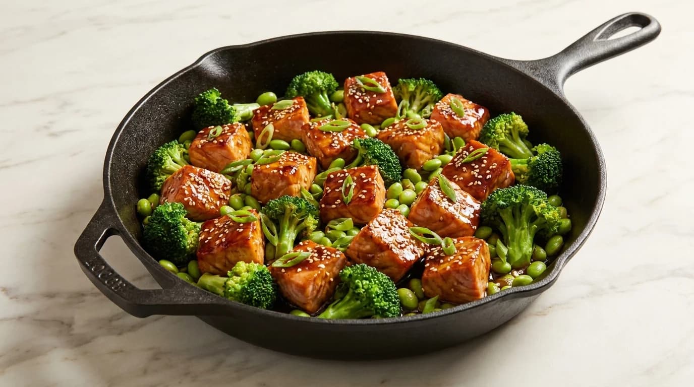 Lachs-Teriyaki-Pfanne