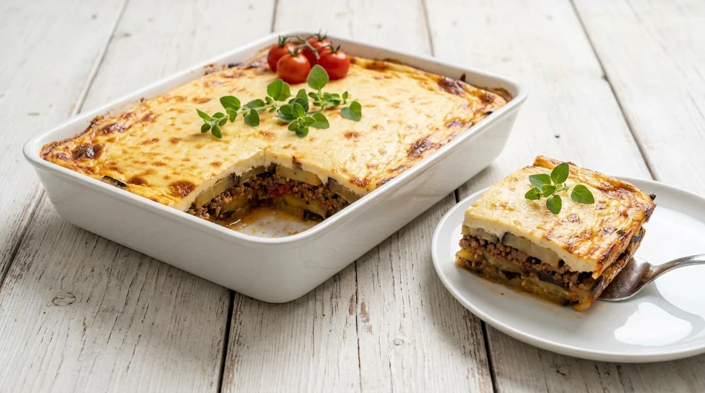 Moussaka mit Skyr-Haube