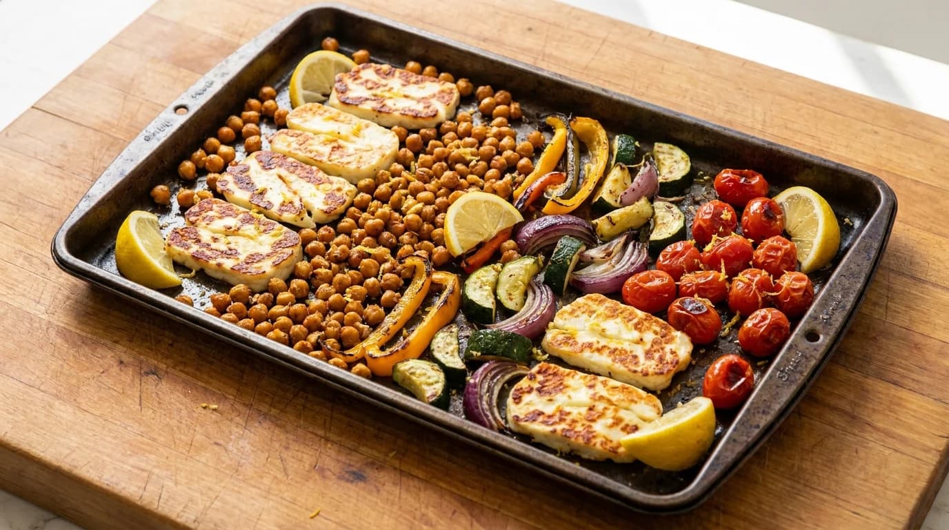 Zitronen-Halloumi-Blech