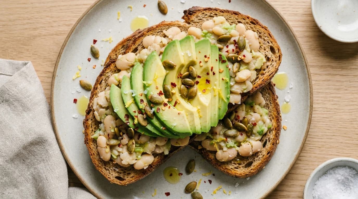 Bohnen-Toast mit Avocado