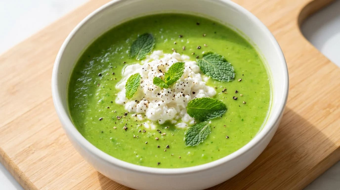 Erbsensuppe mit Hüttenkäse