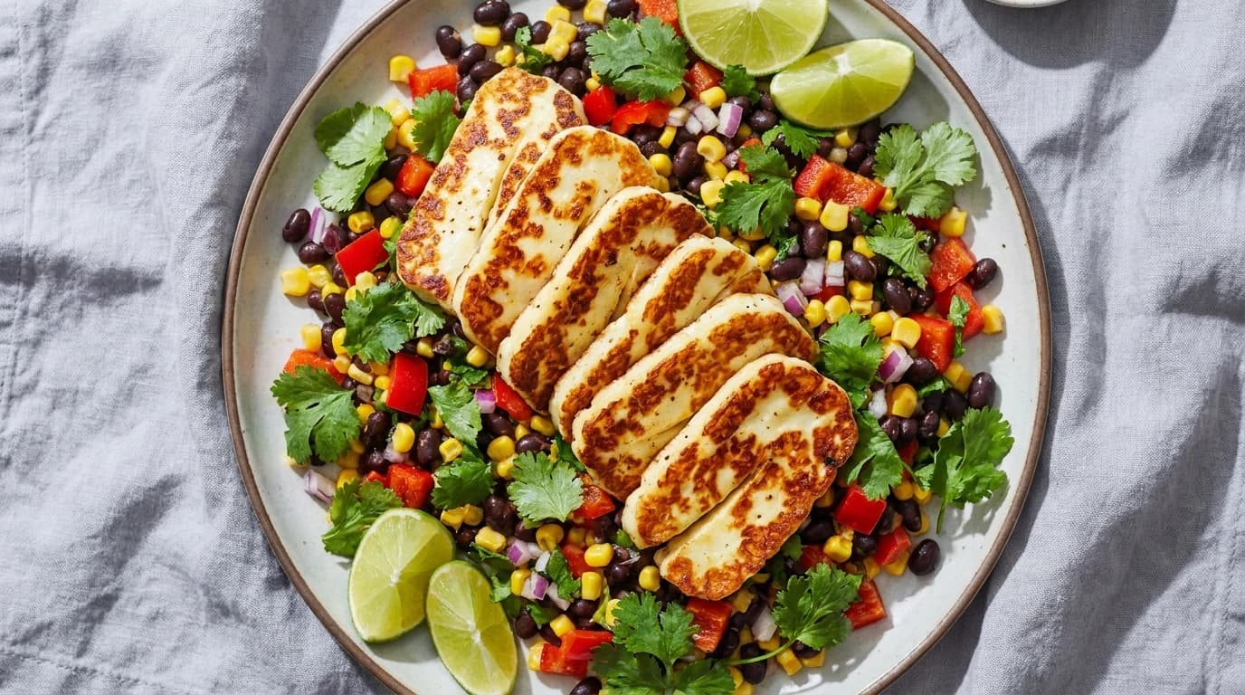 Halloumi-Bohnen-Mais-Salat