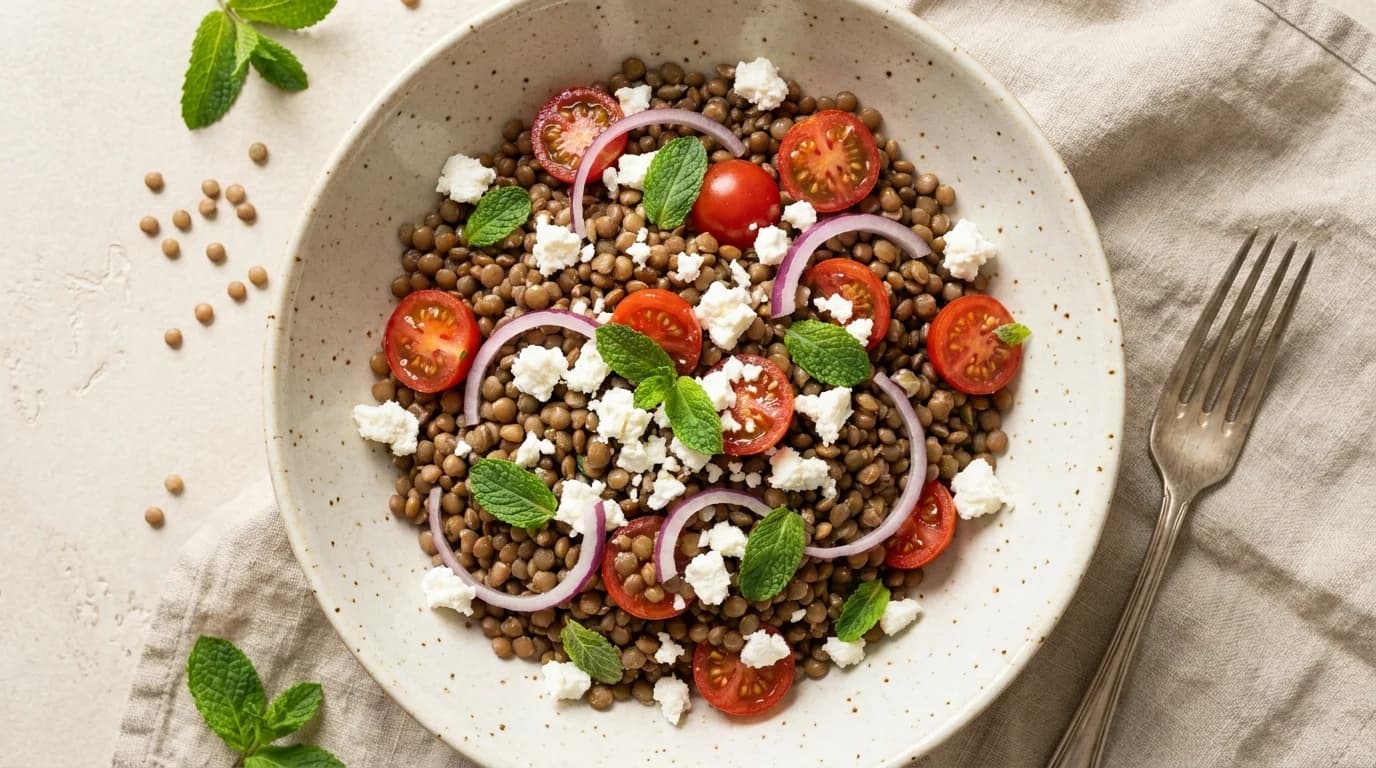 Linsen-Feta-Salat mit Minze