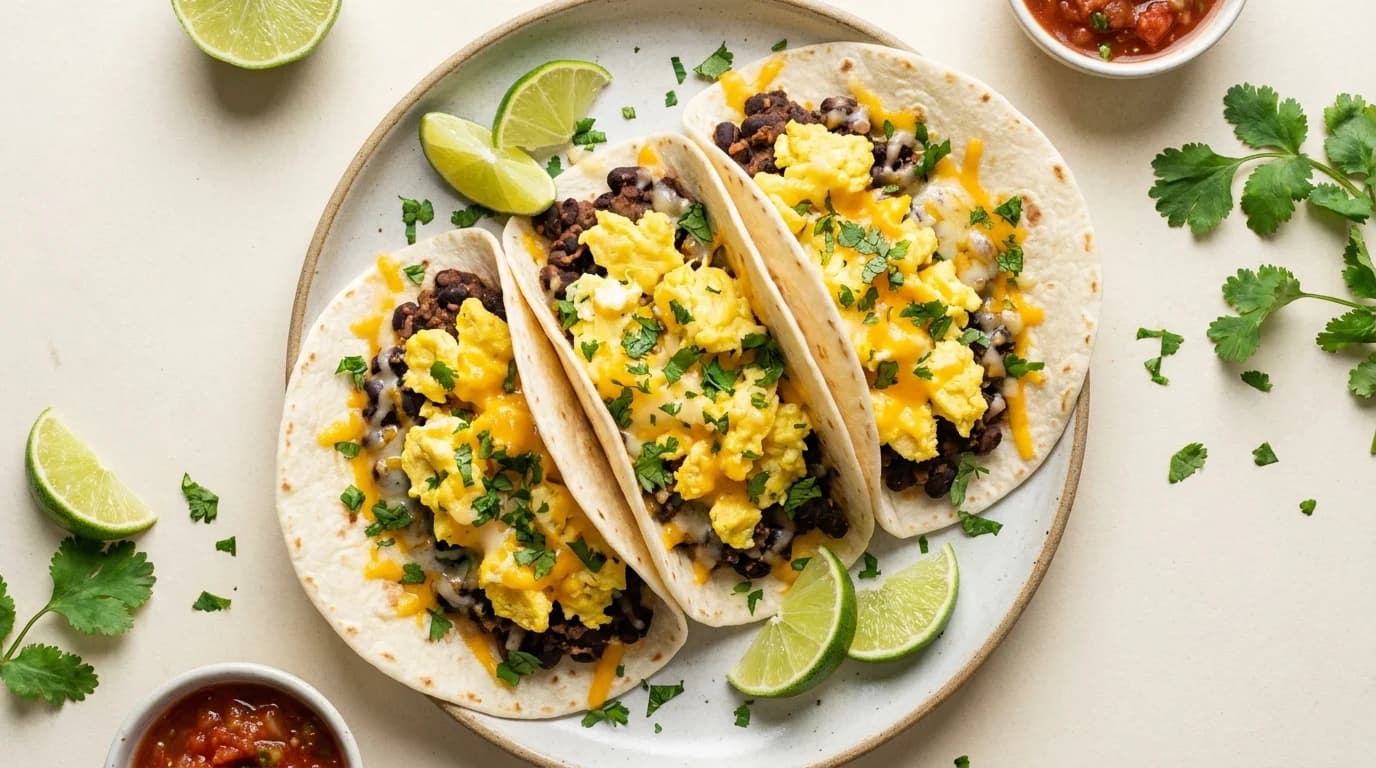 Schwarze-Bohnen-Tacos mit Ei