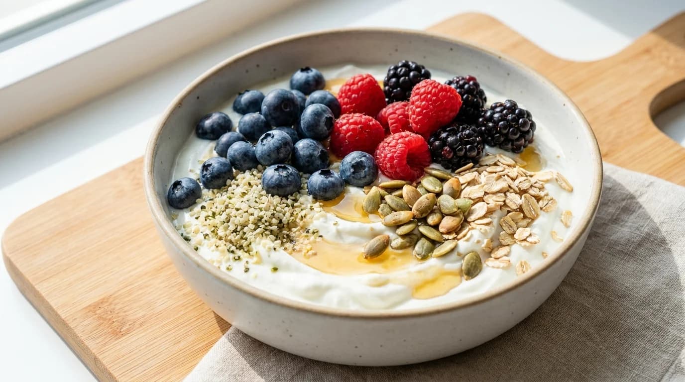 Skyr-Bowl mit Hanfsamen