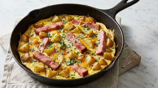 Bauernomelett mit Kartoffeln & Schinken