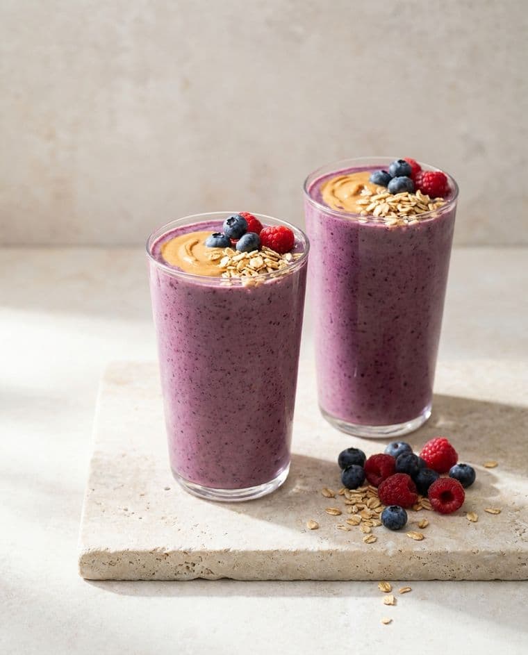 Beeren-Smoothie mit Haferflocken