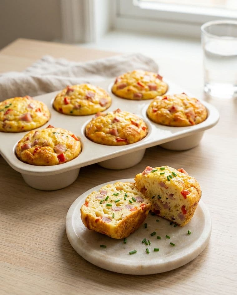 Eier-Muffins mit Schinken & Paprika