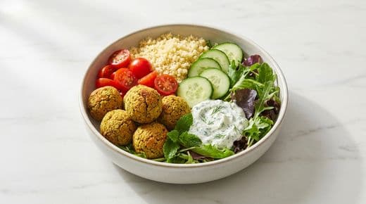 Falafel-Bowl mit Joghurt-Dip