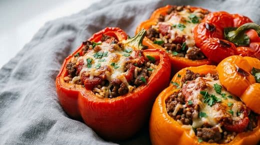 Gefüllte Paprika mit Hackfleisch