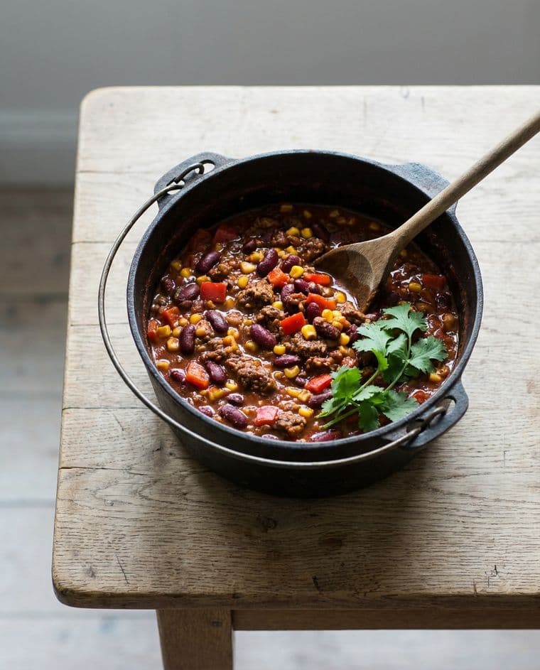 Hack-Chili mit Kidneybohnen