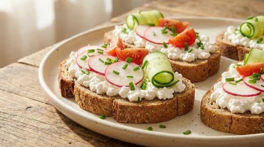 Hüttenkäse-Aufstrich auf Vollkornbrot