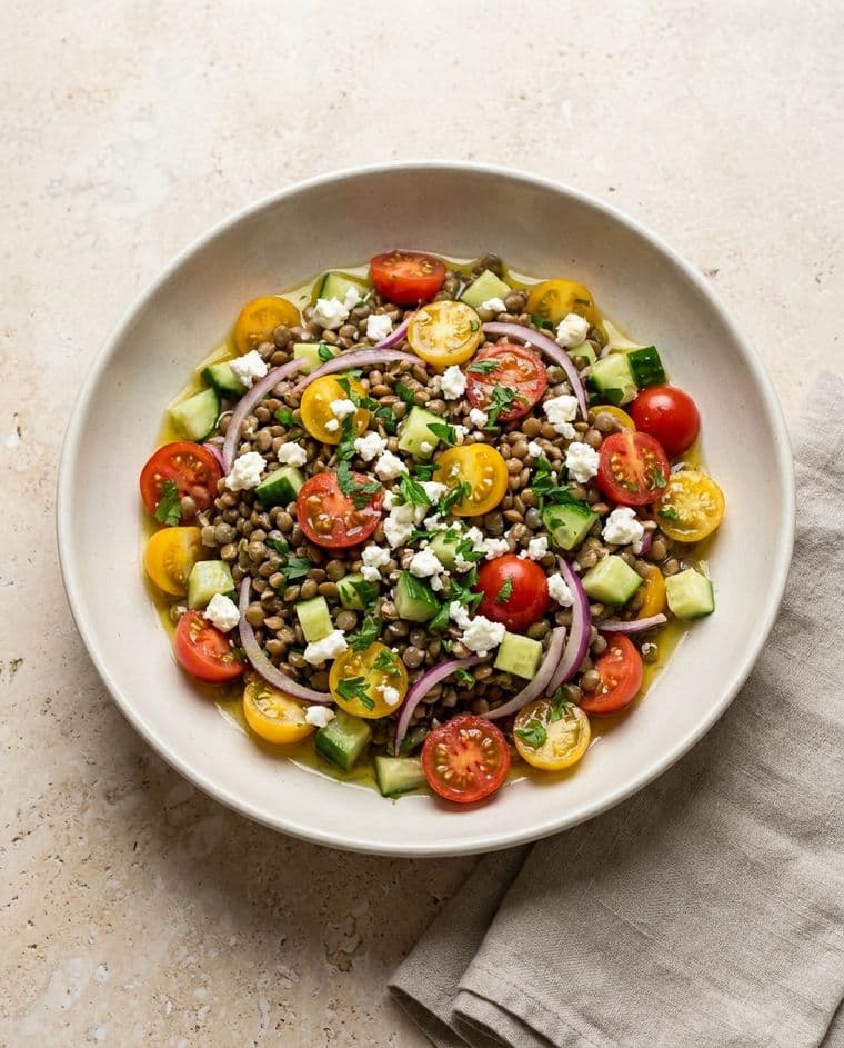 Linsen-Salat mit Feta & Kirschtomaten