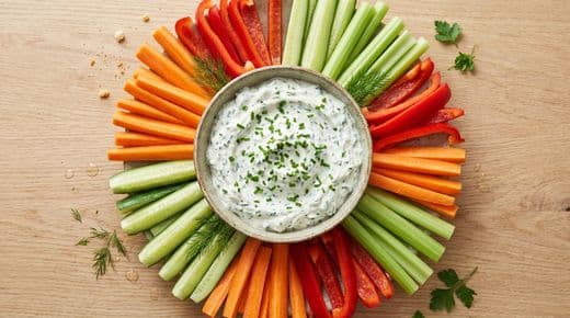 Magerquark-Dip mit Gemüsesticks