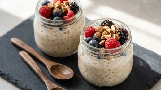 Overnight Oats mit Skyr & Beeren