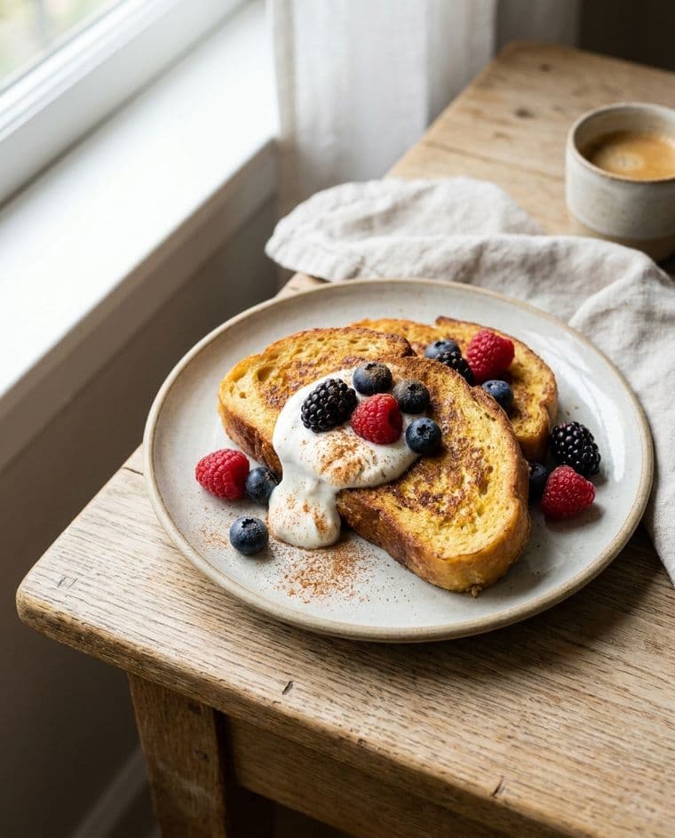 Protein-French-Toast mit Beeren