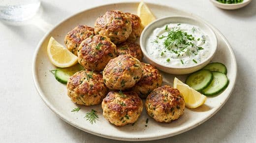 Puten-Frikadellen mit Quark-Dip