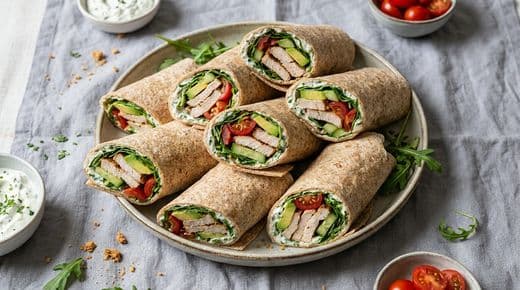 Puten-Wrap mit Kräuterquark