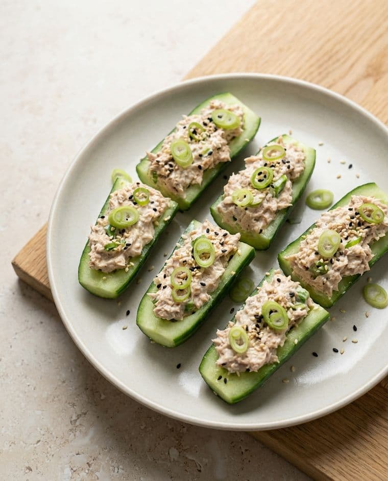 Thunfisch-Gurken-Boote