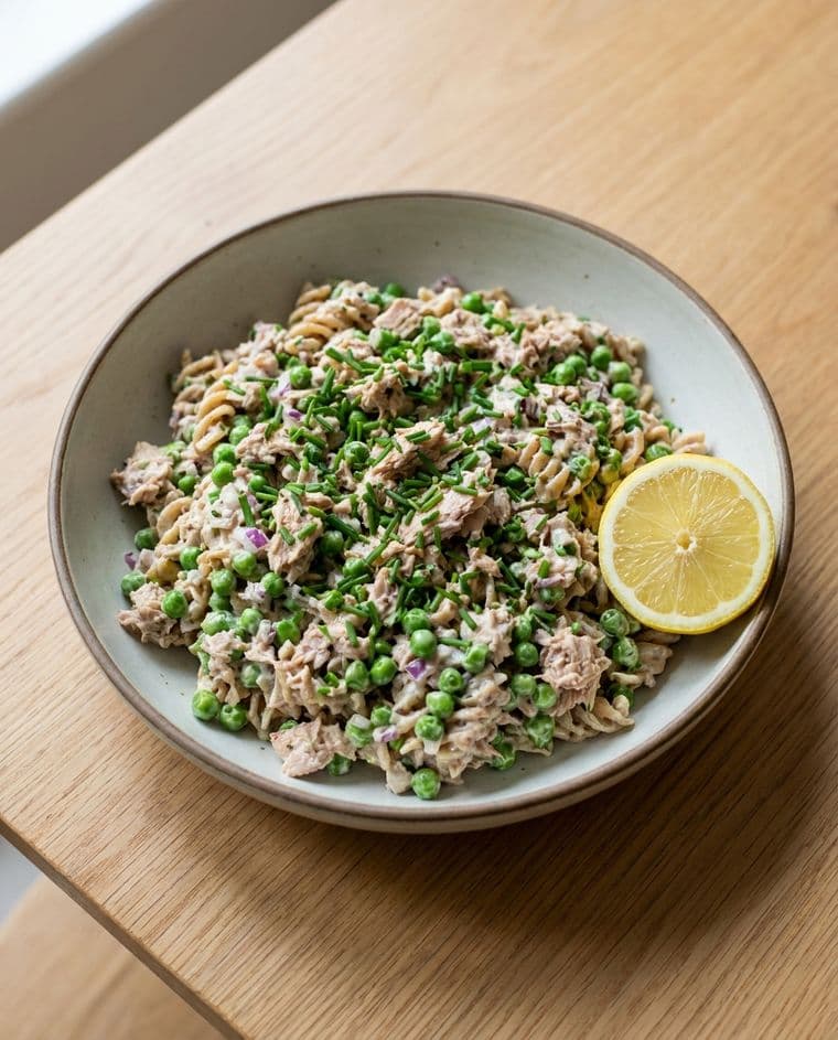 Thunfisch-Nudelsalat mit Erbsen